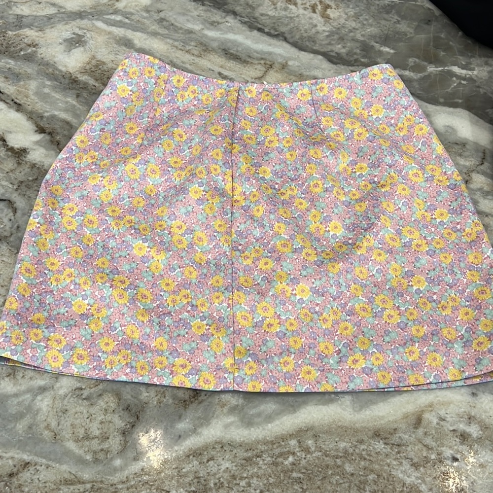 Pink flower Glassons mini skirt 🌸